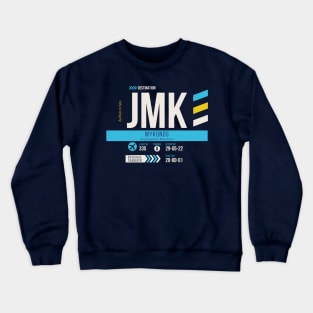 Vintage Mykonos JMK Airport Code Travel Day Retro Greece Air Travel Crewneck Sweatshirt